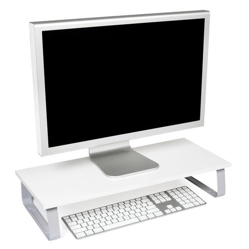 Slim Extra Wide Monitor Stand White