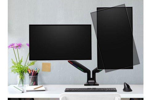 SmartFit® One-Touch Height Adjustable Dual Monitor Arm - Black